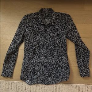 Boss Black and White Patterned Shirt Large (16)